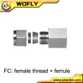 ferrule tube OD hydraulic ss pipe M8x1.5 screws fitting